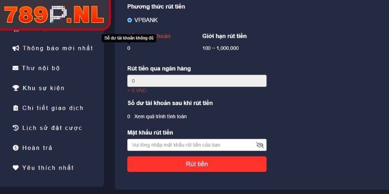Đăng nhập vào tài khoản 789P
